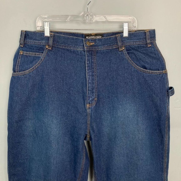ALASKA Bay Outfitters Medium Wash Flannel Lined Carpenter Jeans Men's Size 40x32 - Picture 2 of 12